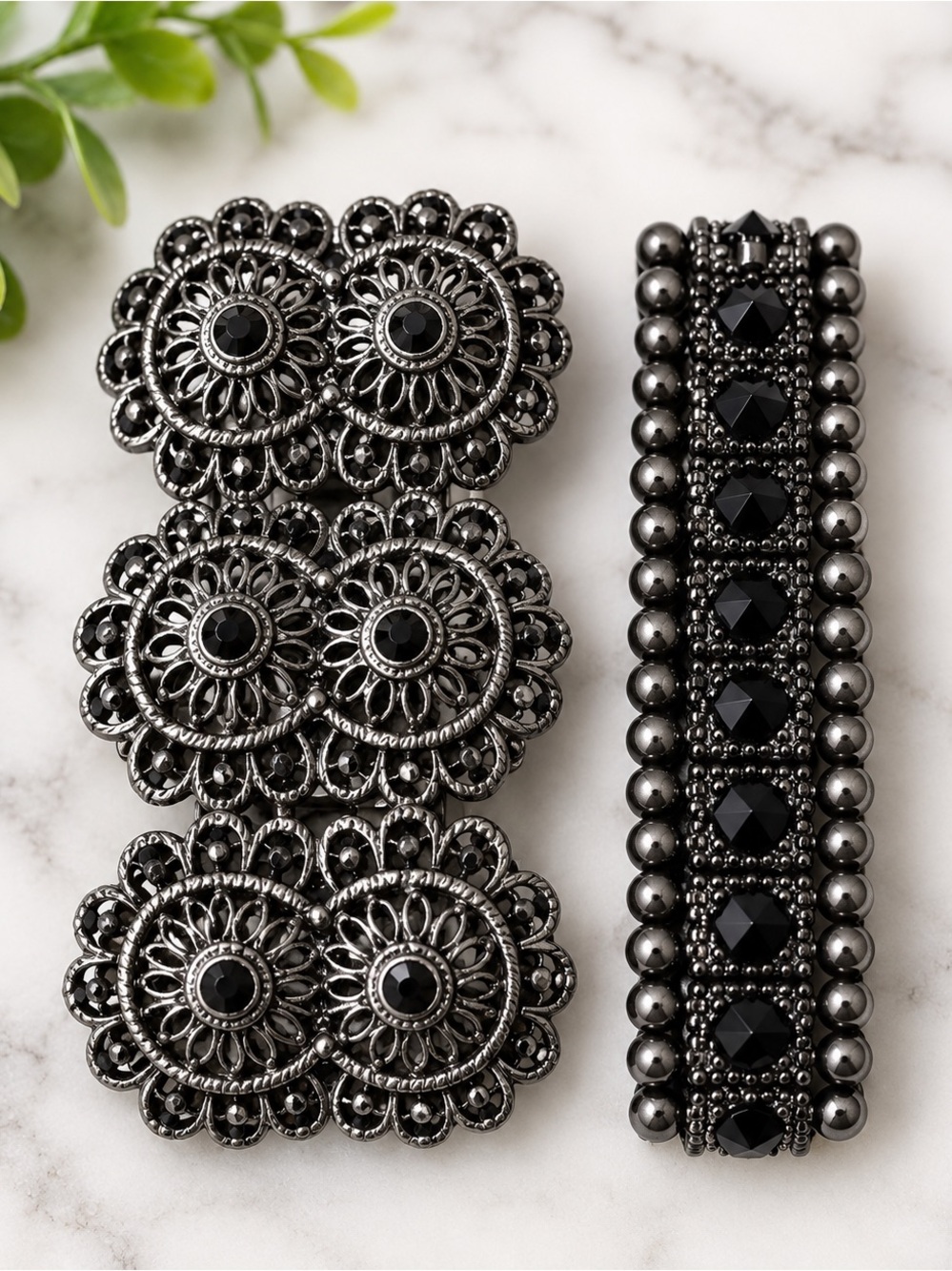 Melanie Lyne Coordinating Statement Bracelets – Silver & Gunmetal